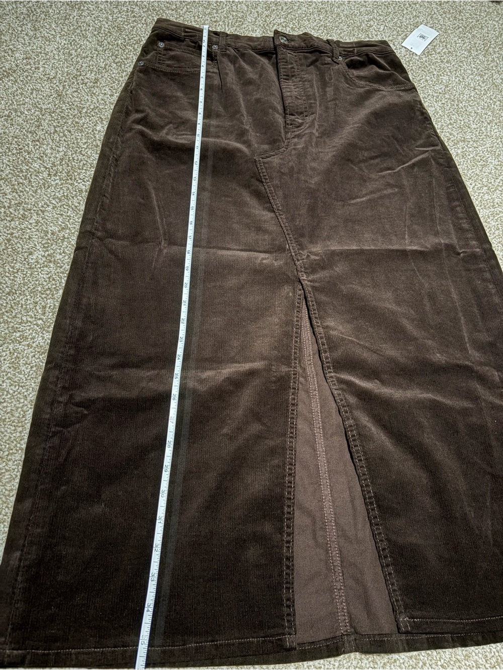 FRAME The Corduroy Midaxi Skirt in Espresso NWT Size 31 | MSRP $278 - Picture 7 of 7